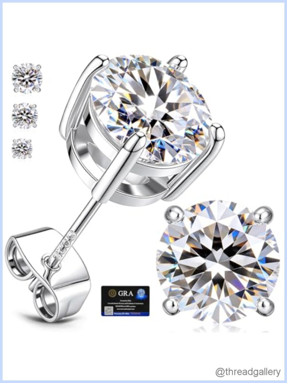 Moissanite Stud Earrings 925 Sterling Silver Post 18K Gold Plated 1.0CT VVS1